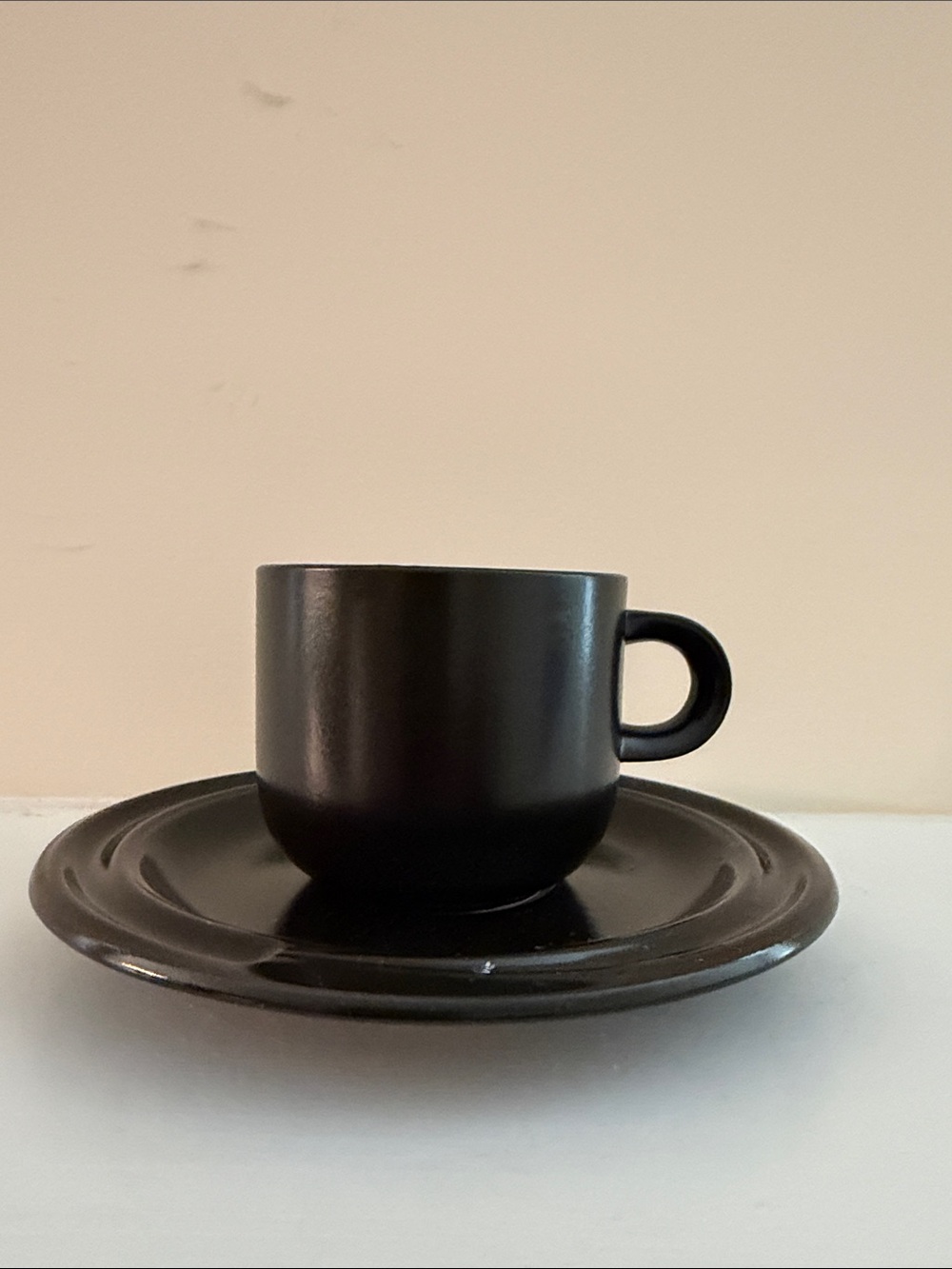 Rosenthal Black Ceramic Espresso Cup and Saucer
